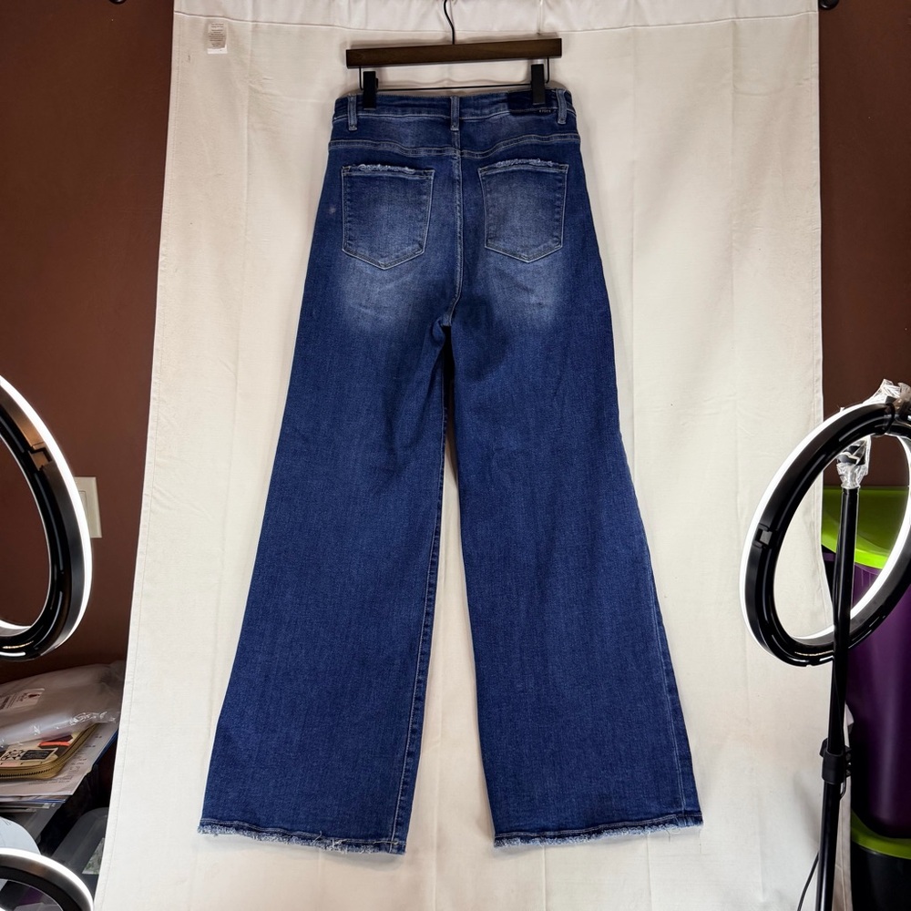 RISEN JEANS Women’s Size 13/31 Denim Wide Leg High Rise Fit Stretch Style - Picture 9 of 14